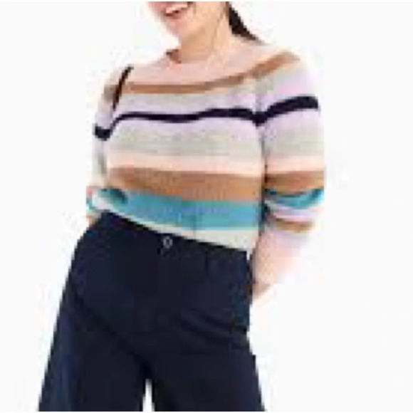 J. Crew Point Sur Alpaca Merino Wool Blend Striped Sweater - Size Small - Picture 1 of 9